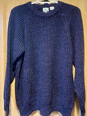 VTG Jockey Chunky Ribbed Knit Sweater Purple Marled Excellent Condition